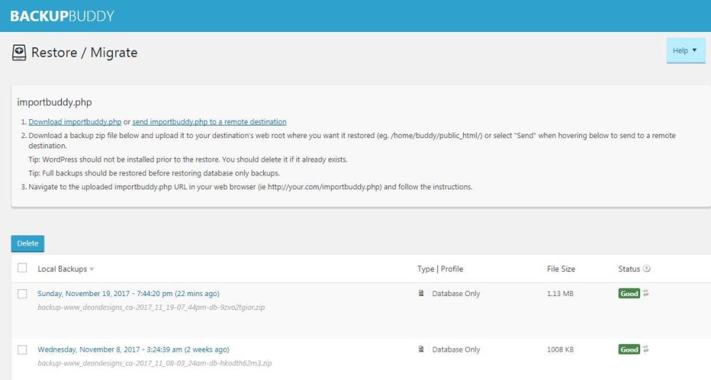 BackupBuddy WordPress