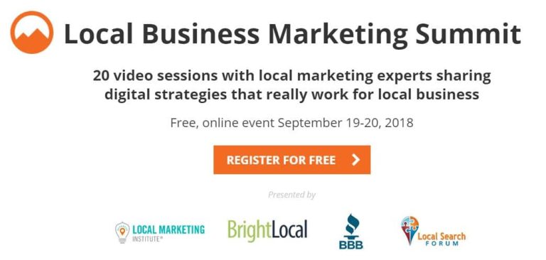 Local Business Marketing Summit – Free, online event September 19-20, 2018